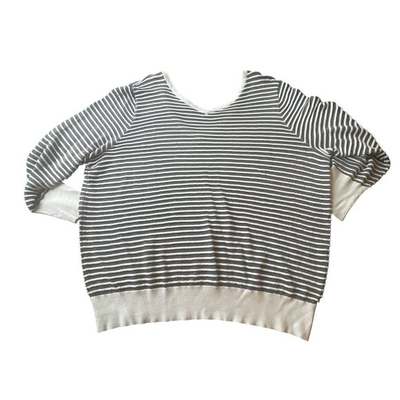 Lane Bryant 18/20 v-neck metallic striped sweater dressy double v - Picture 3 of 8